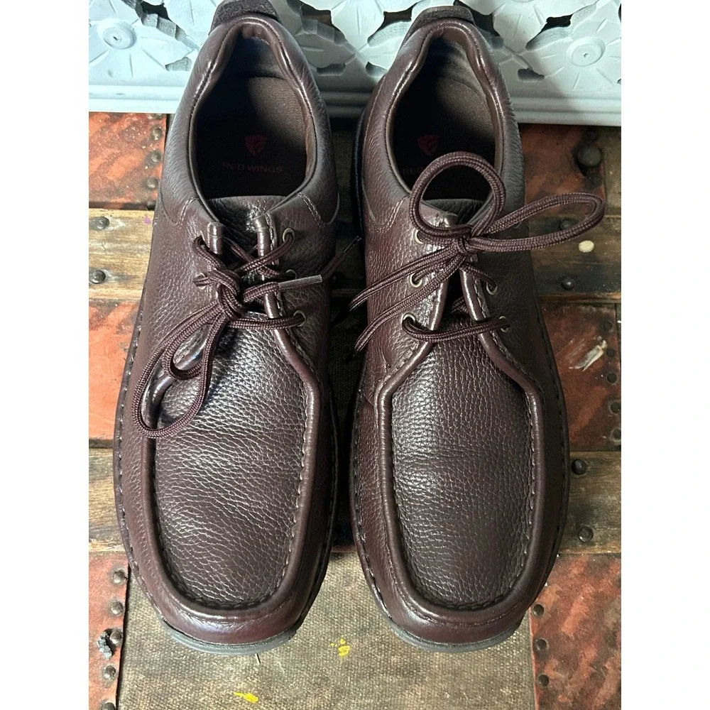 Red Wing 4041 Mens Brown Pebbled Leather‎ Moc Toe Oxford Shoes Size 12B